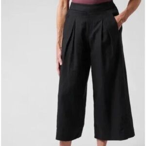 Athleta playa linen crop black pants size 6